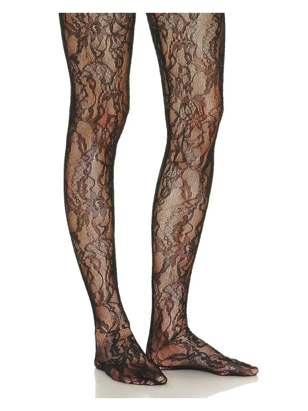 WARDROBE.NYC Lace Tights in Black